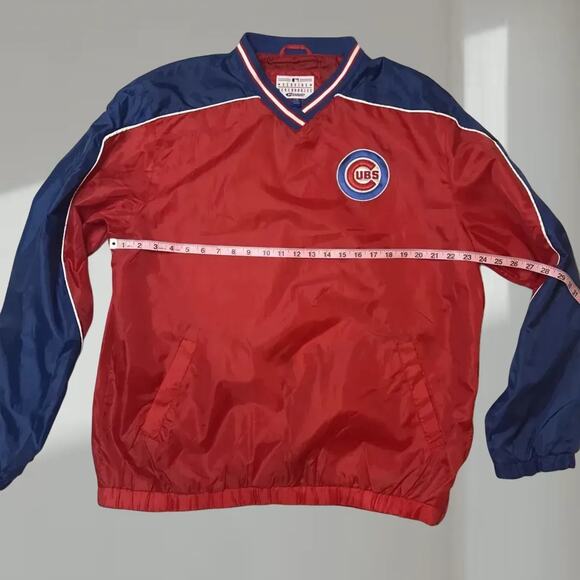 Chicago Cubs Windbreaker-Vintage-90's G-III Sports by Carl Banks–Red/Navy-Size L - Picture 4 of 4